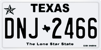 TX license plate DNJ2466