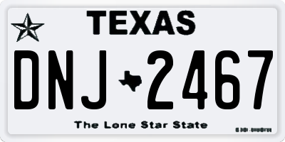 TX license plate DNJ2467