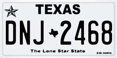 TX license plate DNJ2468