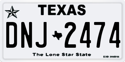 TX license plate DNJ2474