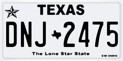 TX license plate DNJ2475