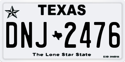 TX license plate DNJ2476