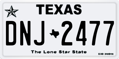 TX license plate DNJ2477