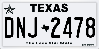 TX license plate DNJ2478