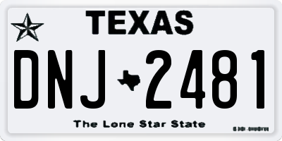 TX license plate DNJ2481