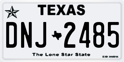 TX license plate DNJ2485