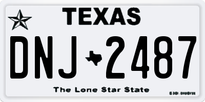 TX license plate DNJ2487