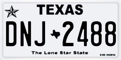 TX license plate DNJ2488