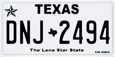 TX license plate DNJ2494