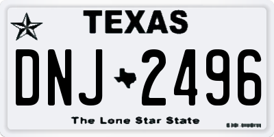 TX license plate DNJ2496