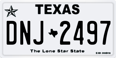 TX license plate DNJ2497