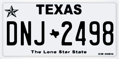 TX license plate DNJ2498