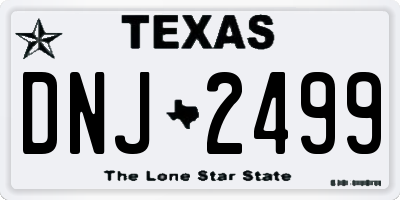 TX license plate DNJ2499
