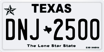 TX license plate DNJ2500