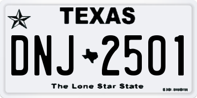 TX license plate DNJ2501
