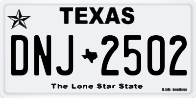 TX license plate DNJ2502
