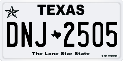 TX license plate DNJ2505