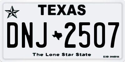 TX license plate DNJ2507