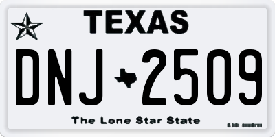 TX license plate DNJ2509