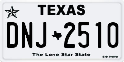TX license plate DNJ2510