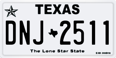 TX license plate DNJ2511