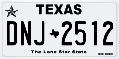 TX license plate DNJ2512
