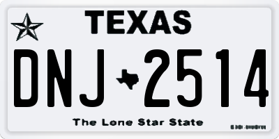 TX license plate DNJ2514