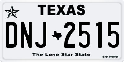 TX license plate DNJ2515
