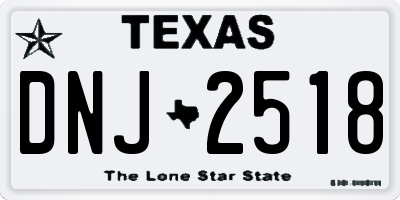 TX license plate DNJ2518