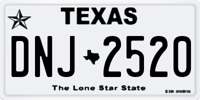 TX license plate DNJ2520