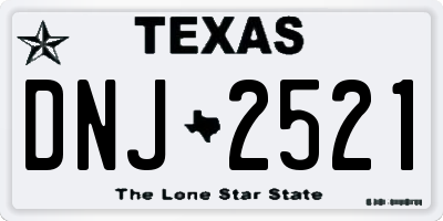 TX license plate DNJ2521