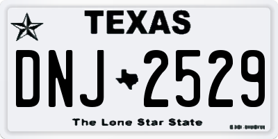 TX license plate DNJ2529