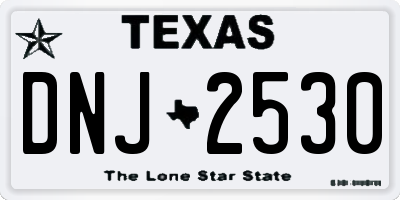 TX license plate DNJ2530