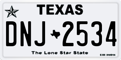 TX license plate DNJ2534