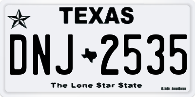 TX license plate DNJ2535