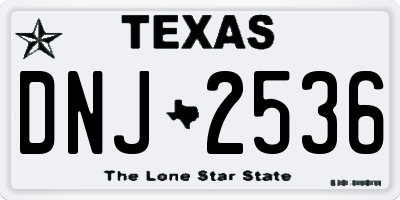 TX license plate DNJ2536