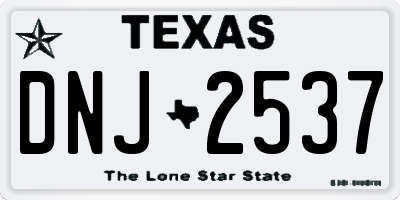 TX license plate DNJ2537