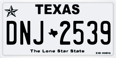 TX license plate DNJ2539