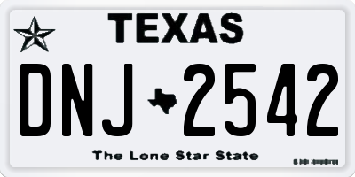 TX license plate DNJ2542