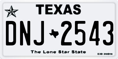 TX license plate DNJ2543
