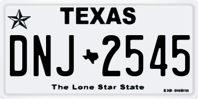 TX license plate DNJ2545