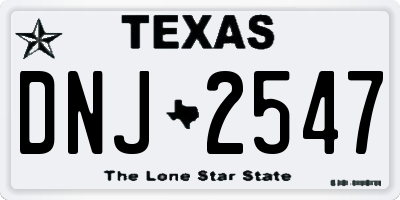 TX license plate DNJ2547