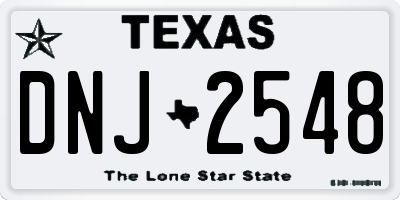 TX license plate DNJ2548