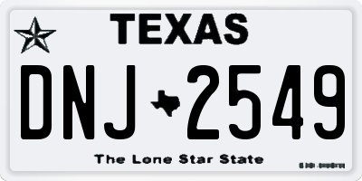 TX license plate DNJ2549