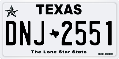TX license plate DNJ2551