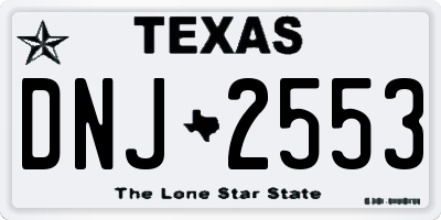 TX license plate DNJ2553