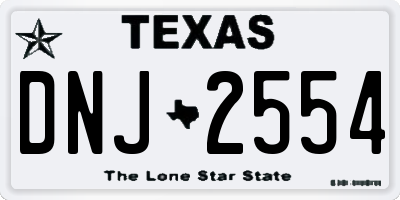 TX license plate DNJ2554