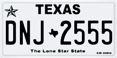 TX license plate DNJ2555