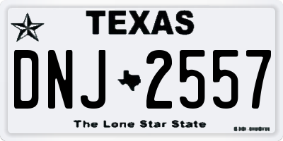 TX license plate DNJ2557