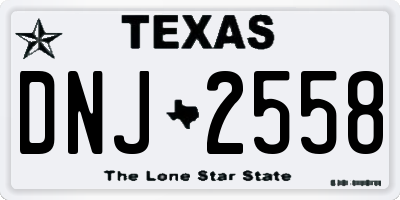 TX license plate DNJ2558
